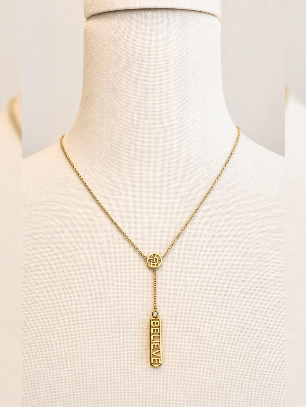 Mary Margrill M2 Skippy Diggy Believe Necklace Sterling Silver & Gold Diamond